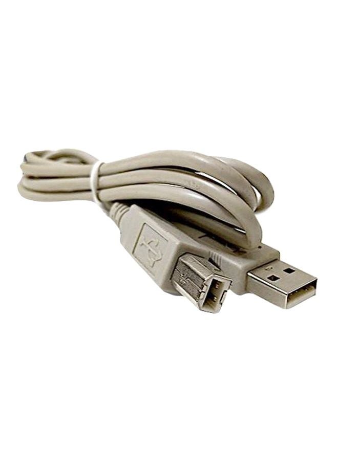 كابل طابعة محمول بمنفذ USB ذكر رمادي
