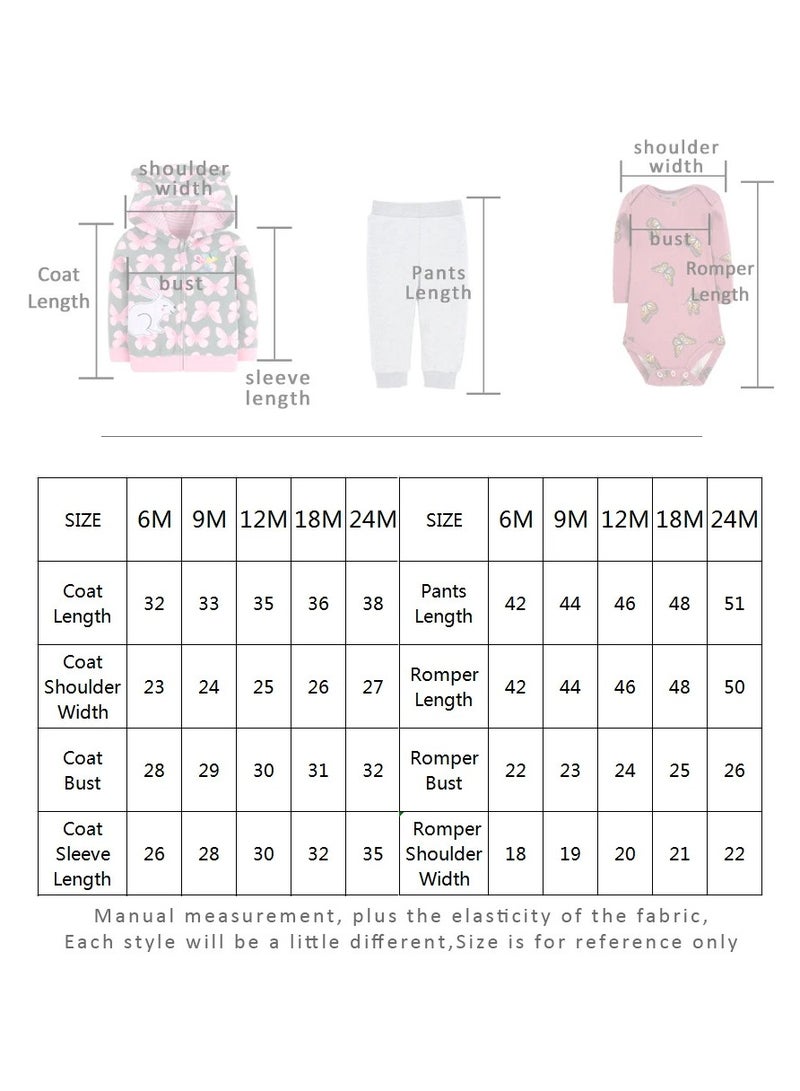 RedMapleTEK Boys And Girls Baby Sweatshirt Jacket Hooded Coat Long-Sleeved Jumpsuit Baby Three-Piece Set  - Image 2
