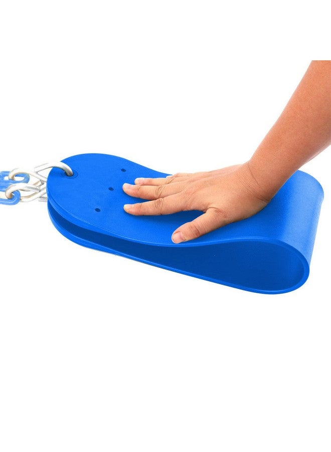 Toy Park Kids Flexible Swing Seat Heavy Duty 60" Chain Plastic Coated - Playground Swing Set Accessories and Snap Hooks - Pack of 2 (Blue) - Image 2