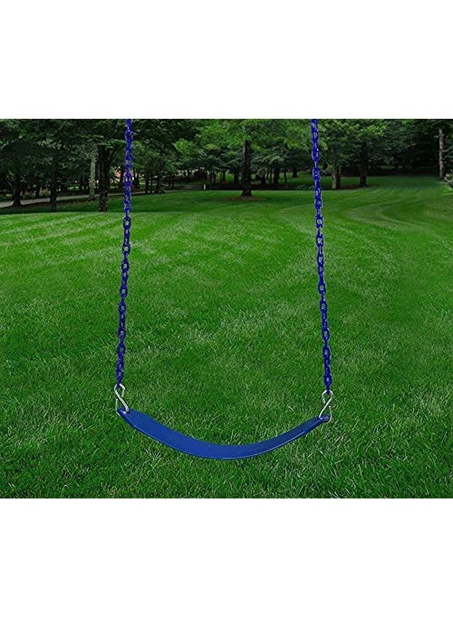 Toy Park Kids Flexible Swing Seat Heavy Duty 60" Chain Plastic Coated - Playground Swing Set Accessories and Snap Hooks - Pack of 2 (Blue) - Image 4