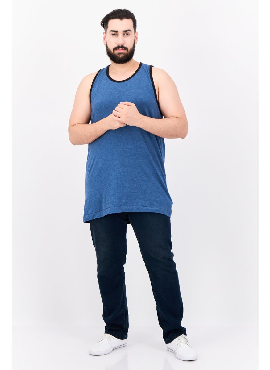Burnside - Men Scoop Neck Sleeveless Solid Tank, Blue - Image 1
