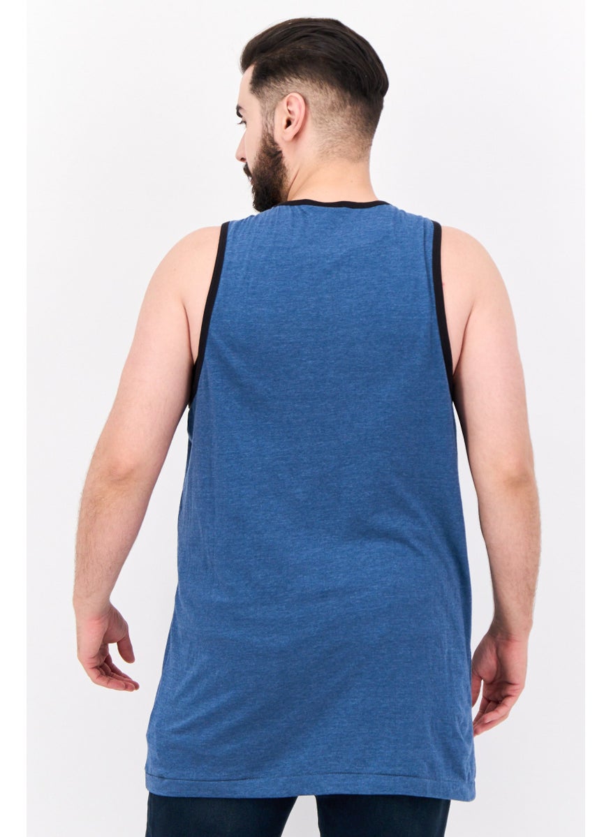 Burnside - Men Scoop Neck Sleeveless Solid Tank, Blue - Image 1