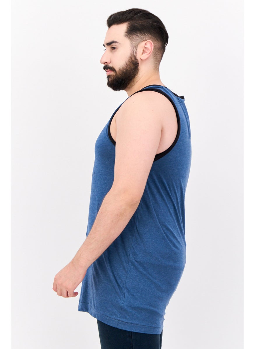 Burnside - Men Scoop Neck Sleeveless Solid Tank, Blue - Image 1