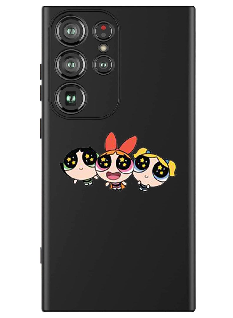 Theodor غطاء سليم واقي من السيليكون السائل مع حماية كاملة للجسم مضاد للخدش وصدمات لجهاز سامسونج جالاكسي S24 ألترا (أسود) - سوبر بنات - Image 1