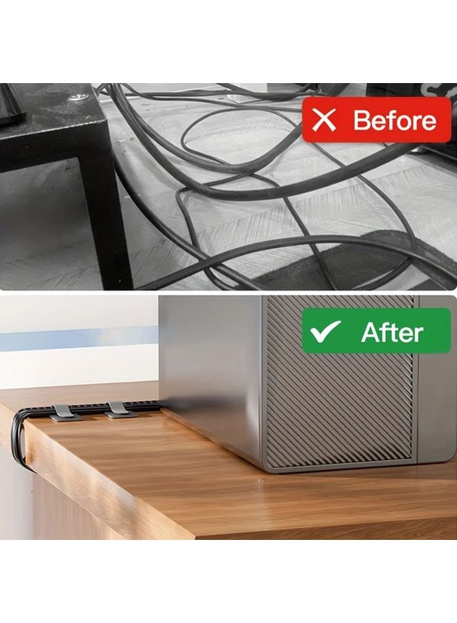White Self Adhesive Nylon Cable Clips 20pcs Under Desk Cord Management Straps - Image 3