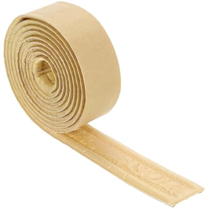 SELF-ADHESIVE 3D WALL EDGING 90"X1.57" FLEXIBLE PEEL AND STICK MOLDING TRIM FOR WALL MIRROR DOOR WARDROBE GAP SEALING FRAME LINES, GOLD TONE - Image 3