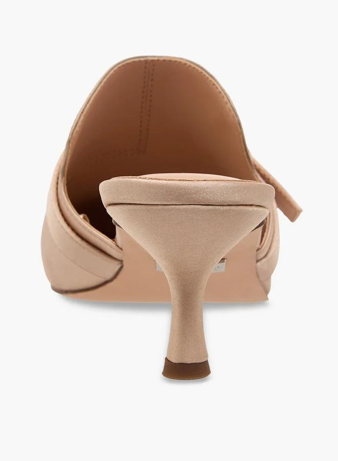 Celeste BEIGE Women Buckle Detail Stiletto Hee Mules for Women | Best Price UAE