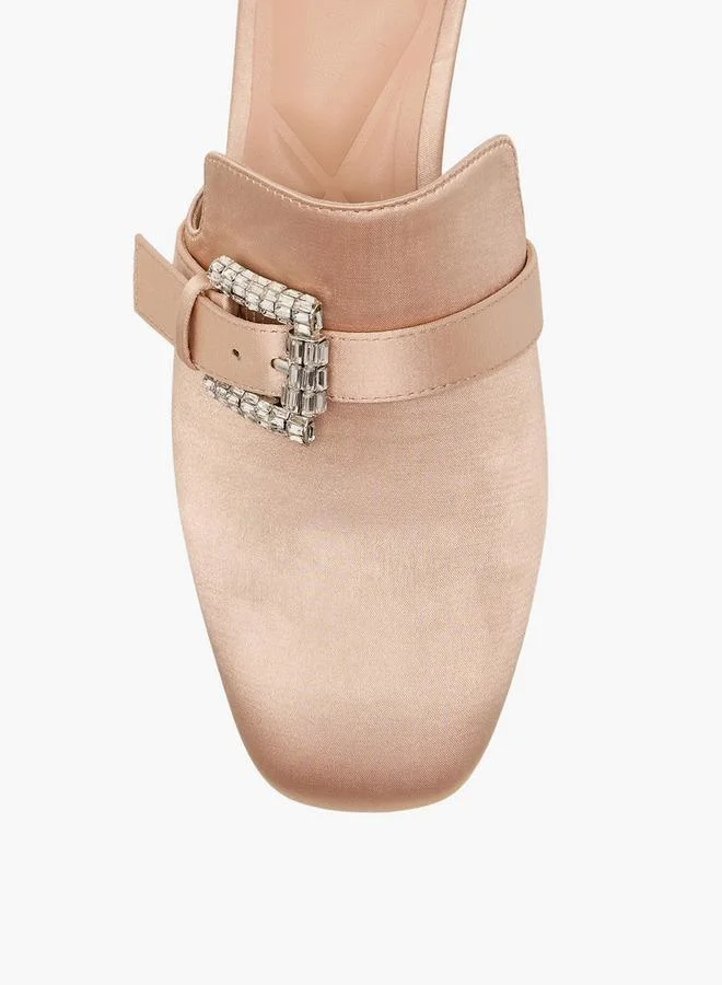 Celeste BEIGE Women Buckle Detail Stiletto Hee Mules for Women | Best Price UAE