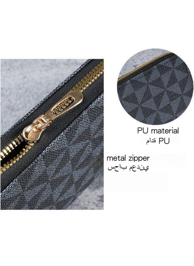 SHABILI Unisex Checkered Long Edition Wallet,  Men's and Women's  PU Leather Coin Purse Card Holder Clutch Bag, Portable Passport Bag for Boys, Girls, Teens, Ladies and College Students  - Image 3