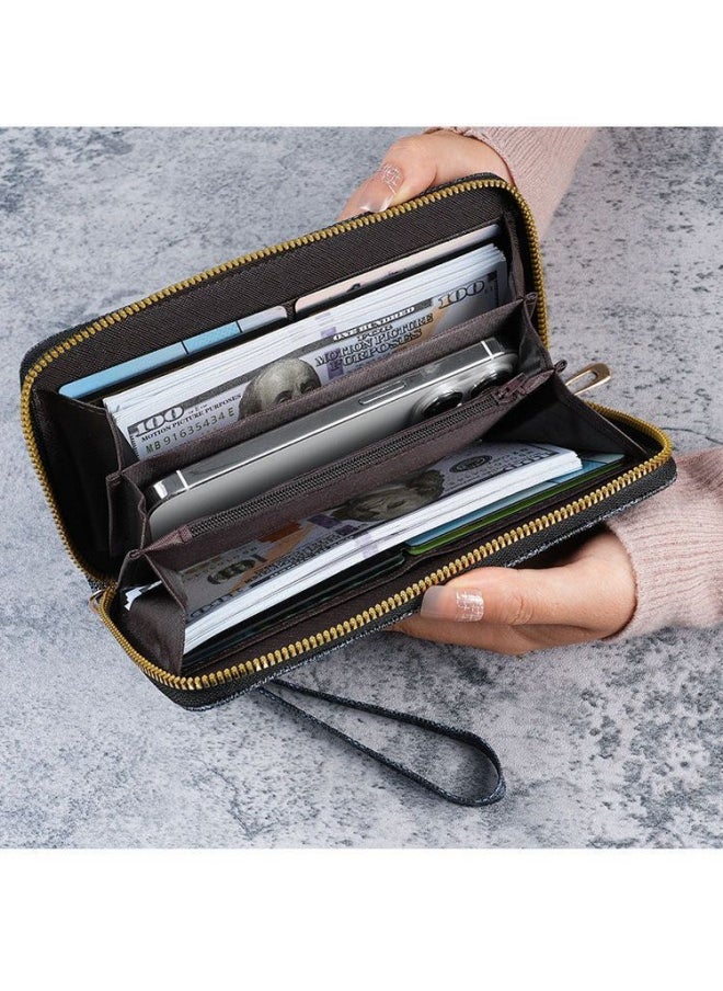 SHABILI Unisex Checkered Long Edition Wallet,  Men's and Women's  PU Leather Coin Purse Card Holder Clutch Bag, Portable Passport Bag for Boys, Girls, Teens, Ladies and College Students  - Image 4