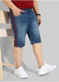 Instafab Plus Men's Classic Blue Medium-Washed Regular Fit Denim Shorts  - Image 1