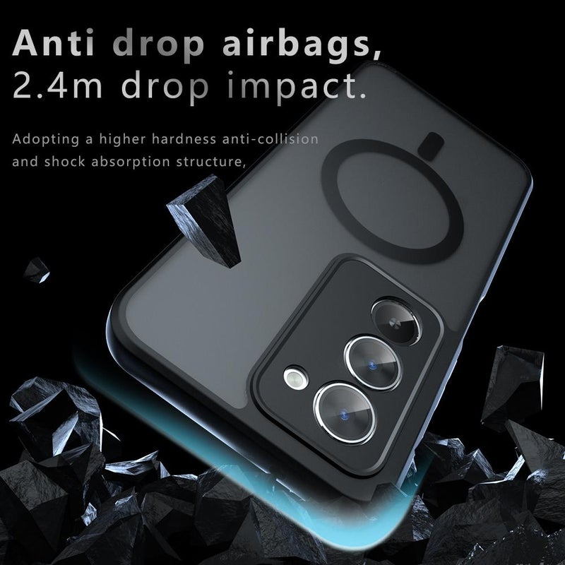 erorex For Redmi 15 5G Global / 15 4G SEA 169mm Armor MagSafe PC Hybrid TPU Phone Case(Frosted Black) - Image 4