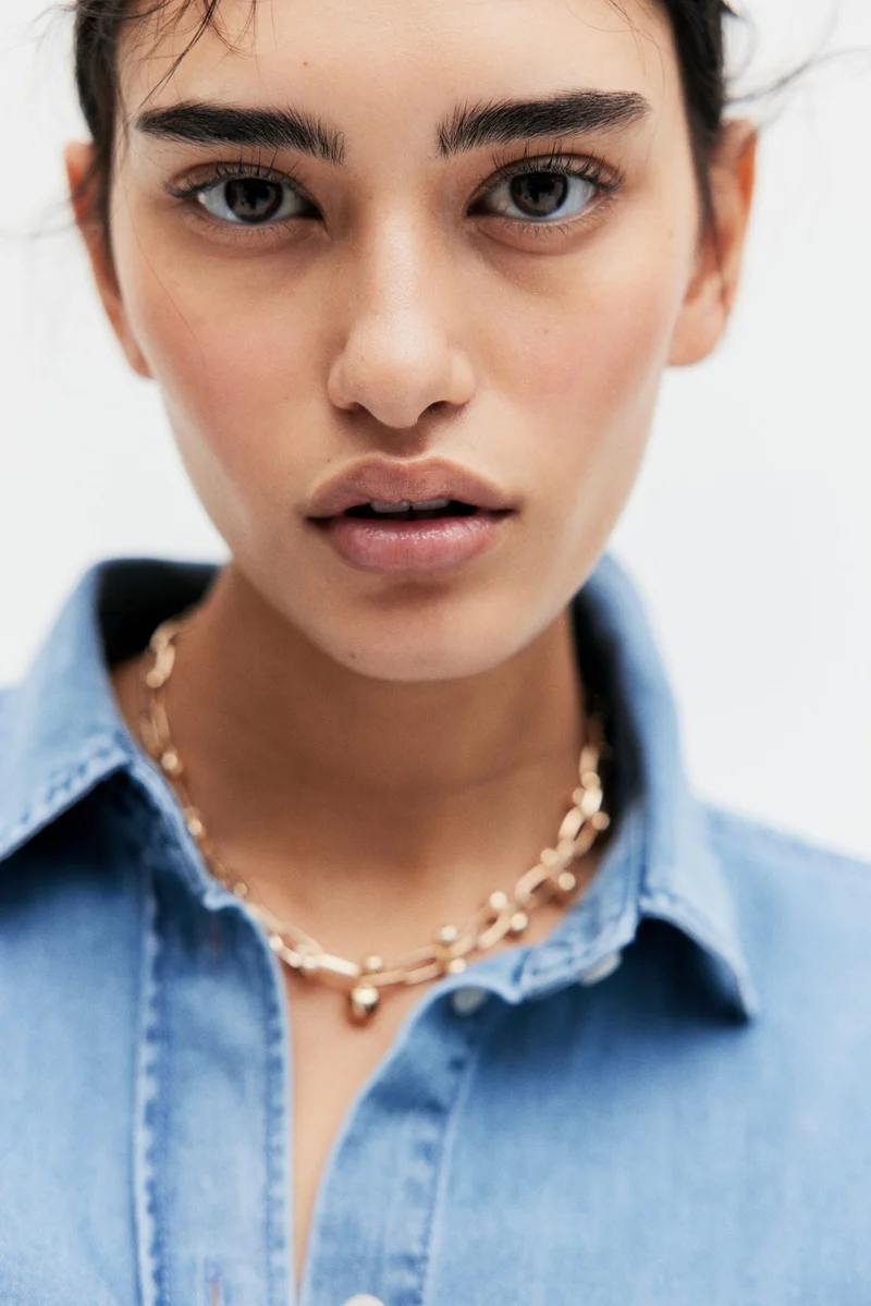 اتش اند ام قميص دنيم من اللايوسيل