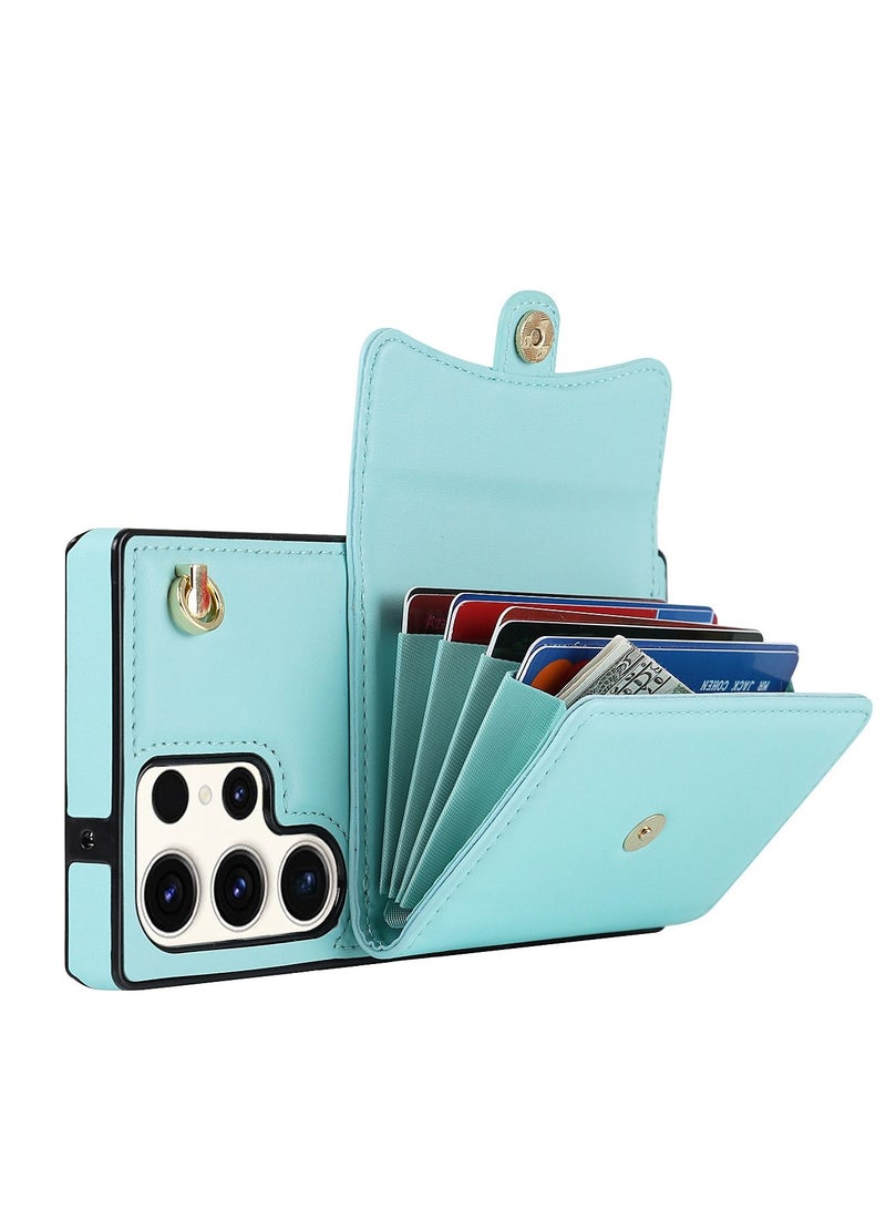 Suteni Crossbody Strap Back Cover Card Slots Leather Phone Case for Samsung - Image 3