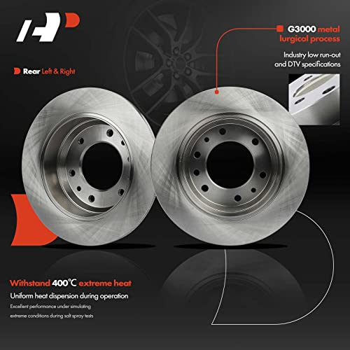 A-Premium 11.89 inch (302mm) Rear Solid Disc Brake Rotors Compatible with Select Hyundai and Kia Models - Entourage 2007-2010, Sedona 2006-2012 2014, 2-PC Set - Image 3