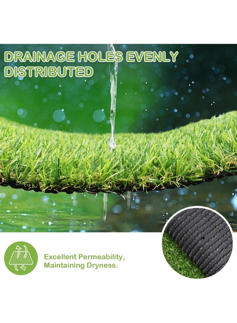 Artificial Lawn 36pcs Interlocking Artificial Grass Tiles For Patio, Balcony, Backyard, Artificial Turf Floor, 12x12 inches,Green - Image 3