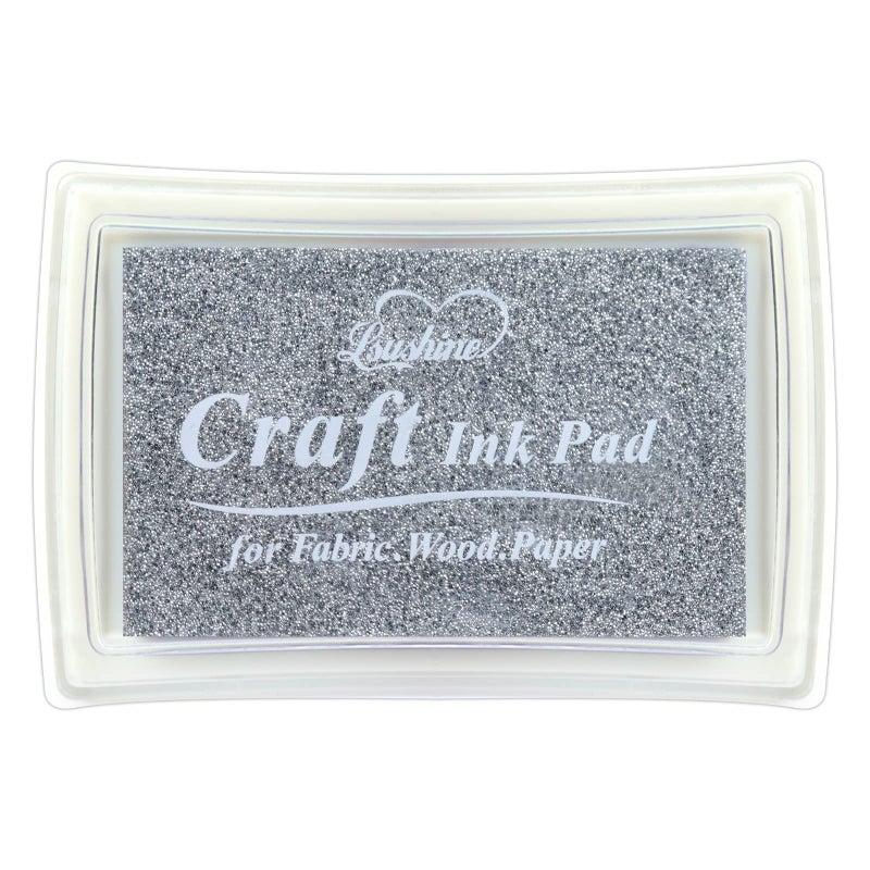 Lsushine Craft Ink Pad for Rubber Stamps Paper Wooden Fabric Scrapbooking NonToxic Finger Ink Pads for Kids Silver - Image 3