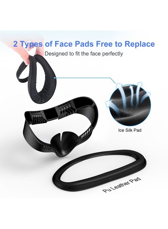 STARTRC GAMES Facial Interface Cooling Fan for Meta Quest 3S Accessories, Soft PU Leather & Ice Silk Cotton Face Pad Compatible with Oculus Quest 3S, Adjustable Fan to Relieve Lens Fogging (3 Speeds) - Image 3