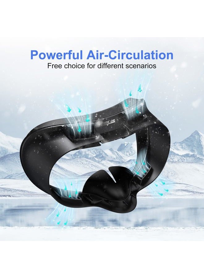 STARTRC GAMES Facial Interface Cooling Fan for Meta Quest 3S Accessories, Soft PU Leather & Ice Silk Cotton Face Pad Compatible with Oculus Quest 3S, Adjustable Fan to Relieve Lens Fogging (3 Speeds) - Image 5