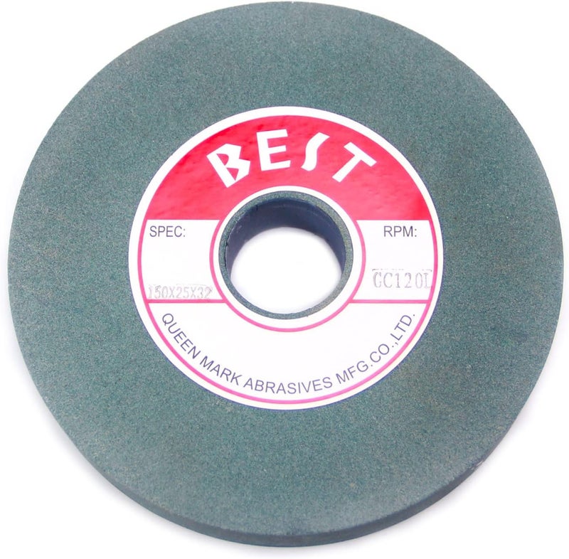 Utoolmart Bench Grinding Wheels 6 inch Green Silicon Carbide 120 Grit Grinding Wheel for Surface Grinding Sharpening Carbide Tools 1pcs - Image 1