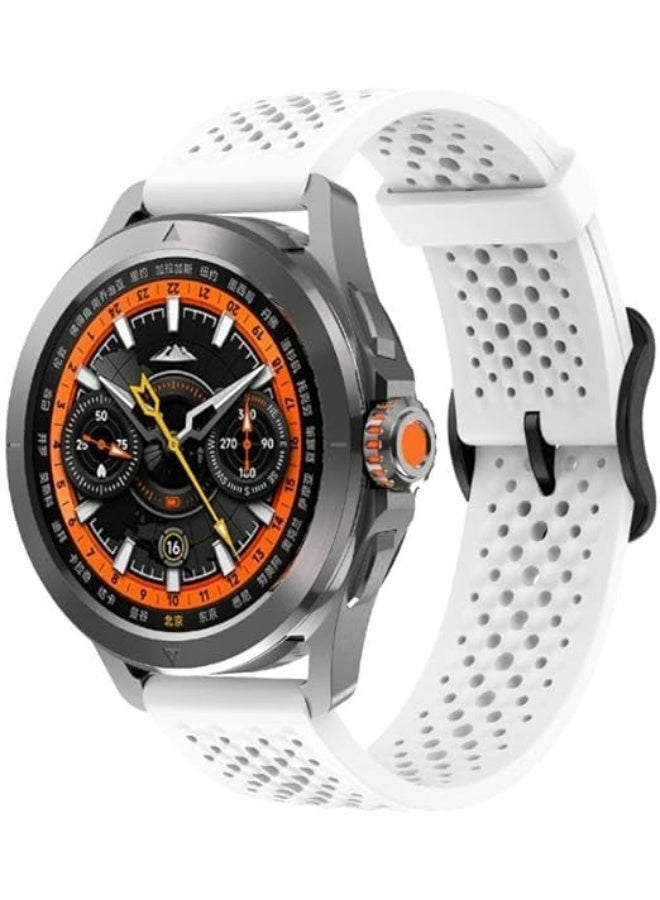 سوار سيليكون ٢٢ مم لساعات هواوي GT5 مقاس ٤٦ مم | GT5 Pro مقاس ٤٦ مم | GT4 مقاس ٤٦ مم | GT3 مقاس ٤٦ مم | GT2 مقاس ٤٦ مم | GT2 Pro | Watch 4/4 Pro | Watch 3/3 Pro | GT3 SE | GT3 Pro (أبيض) - Image 1