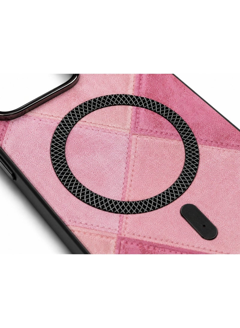 Cmax Premium Quilted MagSafe Protective Case with Raised Camera Guard for iPhone 17 Pro - Pink - Image 3