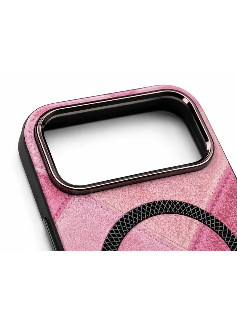 Cmax Premium Quilted MagSafe Protective Case with Raised Camera Guard for iPhone 17 Pro - Pink - Image 2