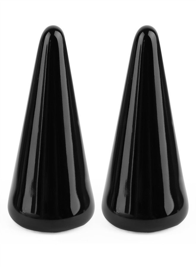AUEAR, 2 Pack Ceramic Ring Holder Tower for Jewelry Cone Shaped Display Stand Black - Image 1