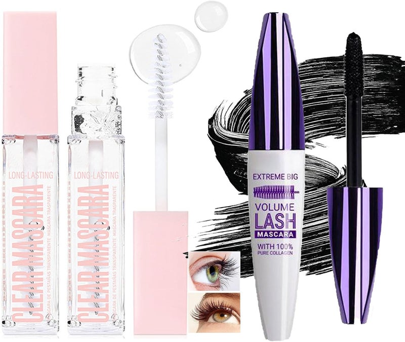 Mascara for Eyelashes Waterproof and LongLasting Formula with Lash Primer Bold Color with Lightweight Texture NonClumping Adds Volume and Length for Defined LashesBlack