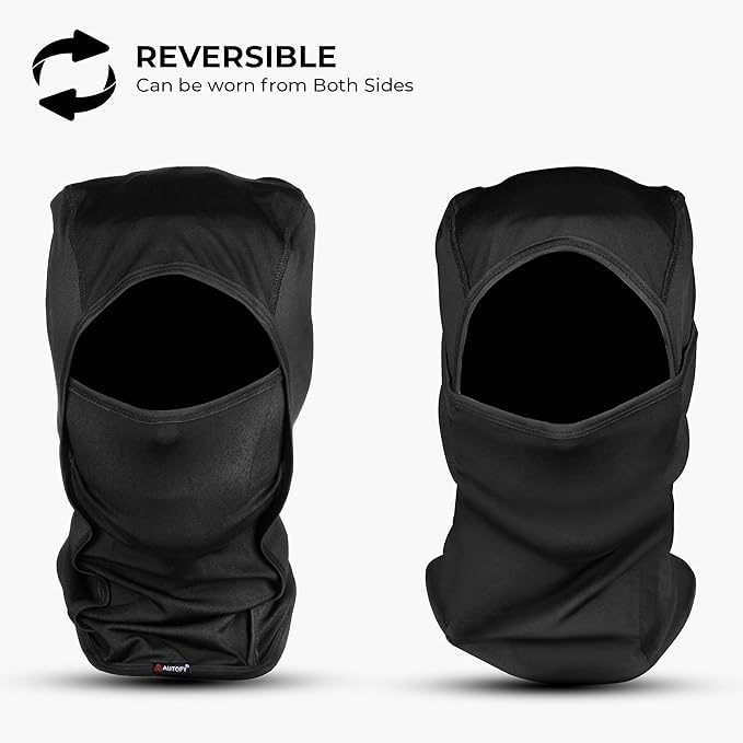 Autofy Cool-Max Full Face Mask for Bikers Riding Balaclava for Men Masks for Bike Riding Accessories Cycling Accessories Helmet Cap for Men Women Rider Helmet Balaclava for Men [Black, Pack of 1] - Image 3