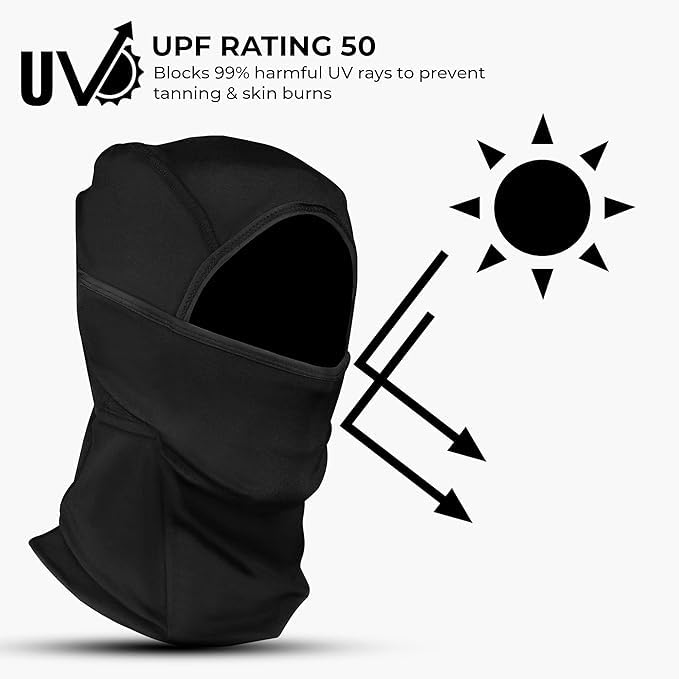 Autofy Cool-Max Full Face Mask for Bikers Riding Balaclava for Men Masks for Bike Riding Accessories Cycling Accessories Helmet Cap for Men Women Rider Helmet Balaclava for Men [Black, Pack of 1] - Image 4