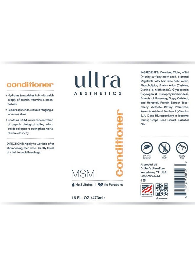 Ultra Aesthetics Msm Conditioner 16 Oz - Image 3