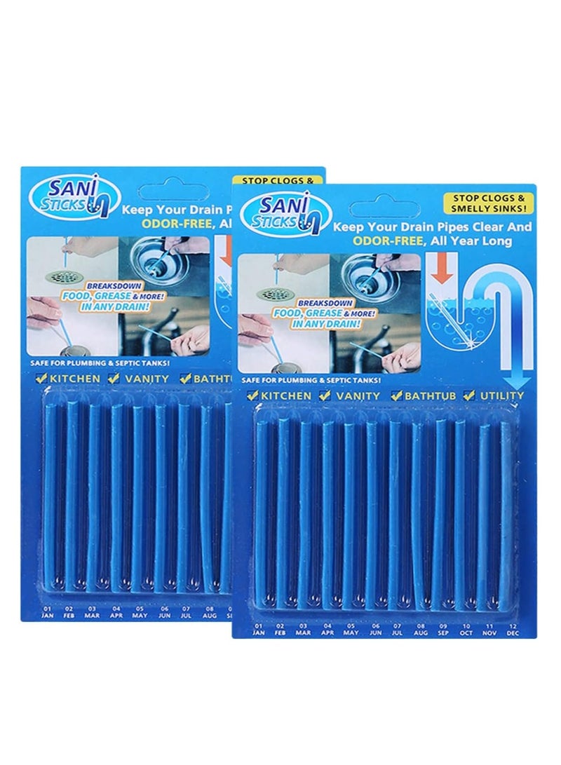 ECVV Drain Cleaner Sticks, 24pcs Sink Cleaner and Deodorizer Sticks for Drains Keeps Drains Clear and Odor-Free for Bathroom, Kitchen, Toilet, Shower Drain Pipe Eliminate Odors Prevent Clogged - Image 1