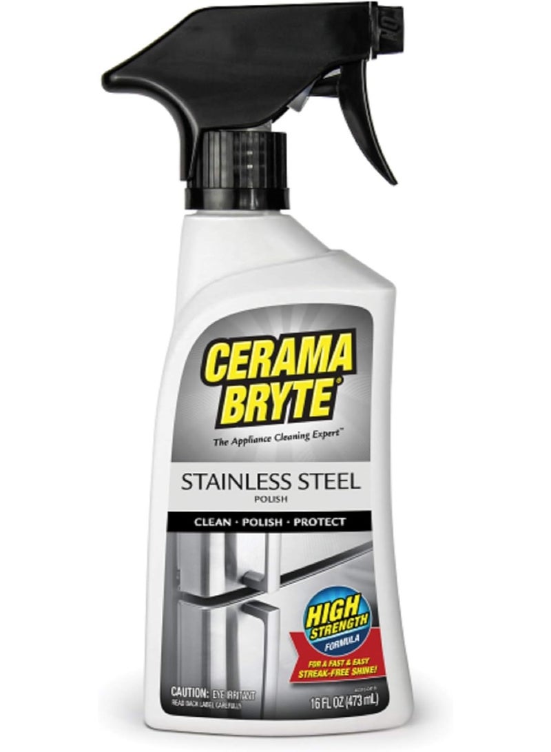 (2 Pack) Cerama Bryte Stainless Steel Cleaning Polish Trigger Spray Cleaner, 16 oz. Each