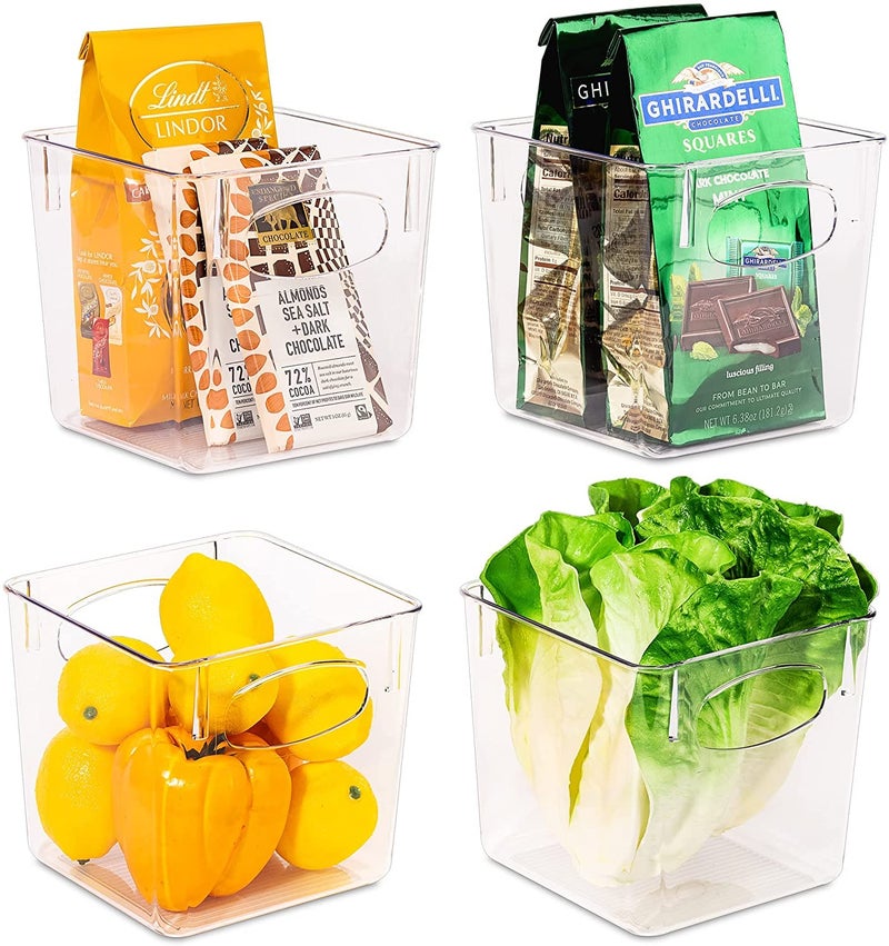 RABBONIX Clear Acrylic Pantry Organizer Bin With Handle For Food Storage, Refrigerator, Fridge, Cabinet, Kitchen, Countertops Etc | Extra Small | Pack of 02 - Image 3