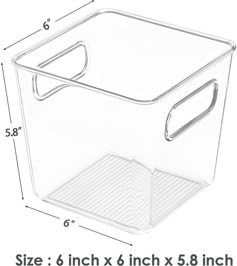 RABBONIX Clear Acrylic Pantry Organizer Bin With Handle For Food Storage, Refrigerator, Fridge, Cabinet, Kitchen, Countertops Etc | Extra Small | Pack of 02 - Image 2