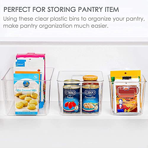 RABBONIX Clear Acrylic Pantry Organizer Bin With Handle For Food Storage, Refrigerator, Fridge, Cabinet, Kitchen, Countertops Etc | Extra Small | Pack of 02 - Image 5
