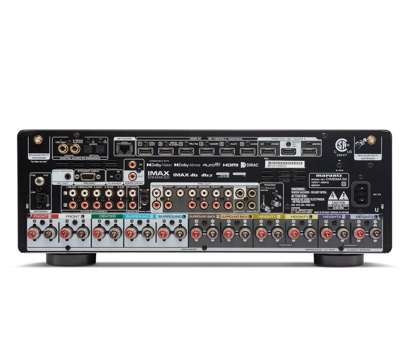 Marantz CINEMA 50 Premium 9.4‑Channel 110W 8K AV Amplifier with Dolby Atmos, DTS:X, HEOS™, 6 HDMI Inputs – Black - Image 3