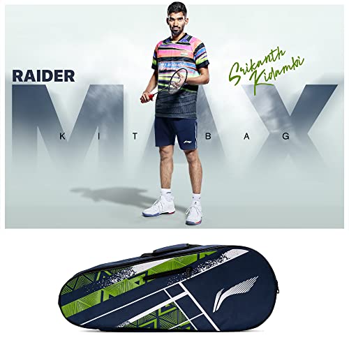 Li-Ning Raider Max Double Zipper Polyester Badminton Kit Bag (Blue , Large) | Unbreakable Zippers | Easy Mobility | Unisex - Men, Boys, Girls, Women - Image 4