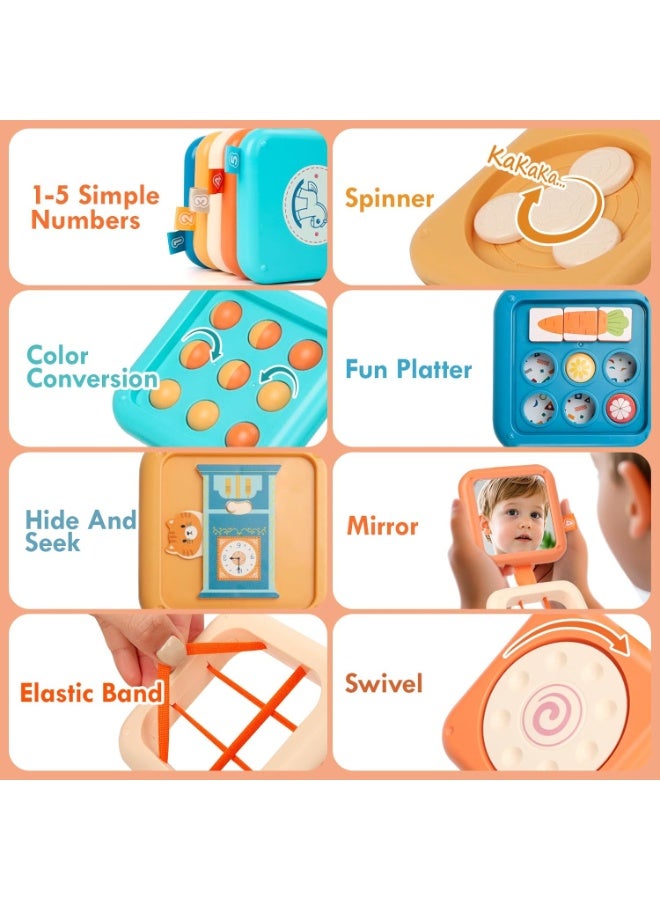XICEN Baby Busy Board Montessori Toys, 7 in 1 Car Seat and Stroller Toys, Toddlers Activities Cube Early Development Toy, Develop Hand-eye Coordination and Motor Fine Skills - Image 2