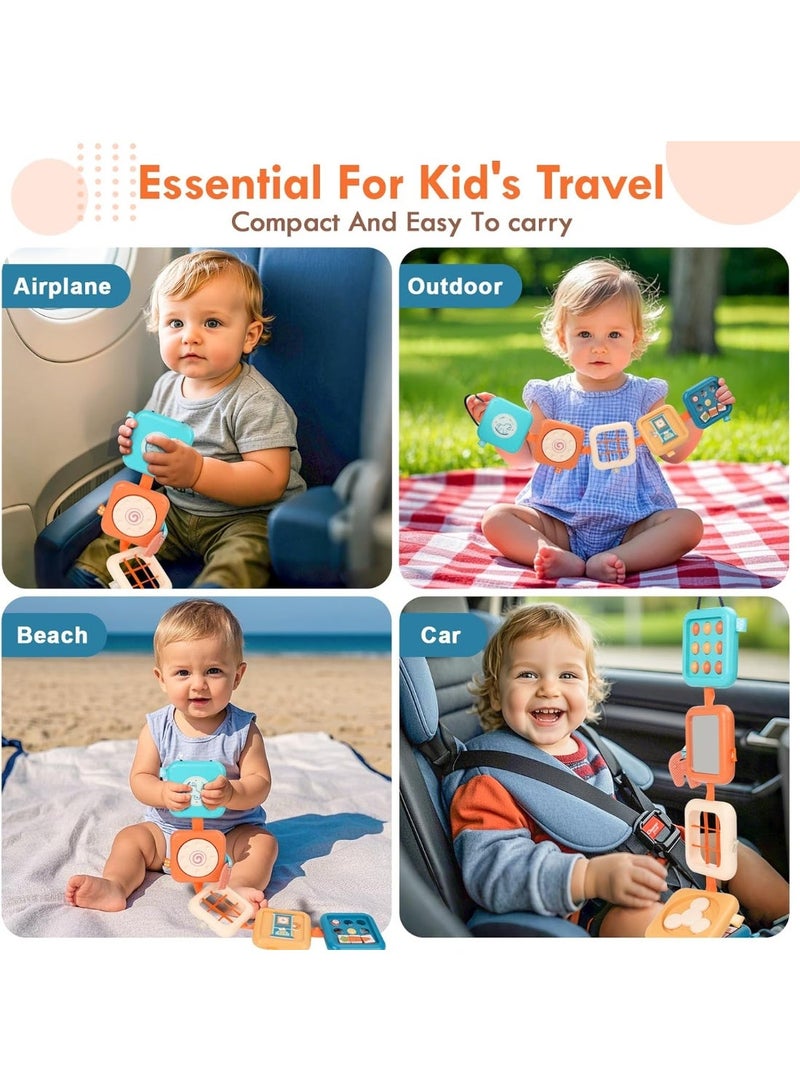XICEN Baby Busy Board Montessori Toys, 7 in 1 Car Seat and Stroller Toys, Toddlers Activities Cube Early Development Toy, Develop Hand-eye Coordination and Motor Fine Skills - Image 4