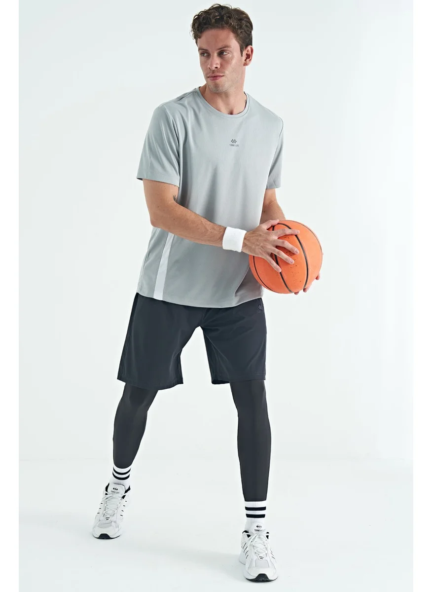 Tommy Life Black Logo Printed High Waist Slim Fit Active Sports Men's Leggings - 84989