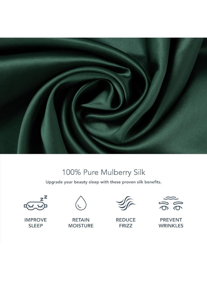 Fishers Finery 25mm 100% Pure Mulberry Silk Pillowcase (Dark Green Queen) - Image 5