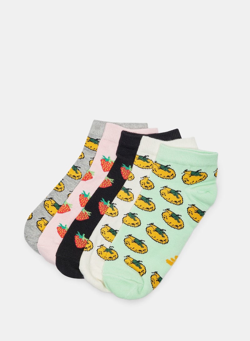 Kheyoot Set of 5 Socket Graphic Multicolor Women Socks