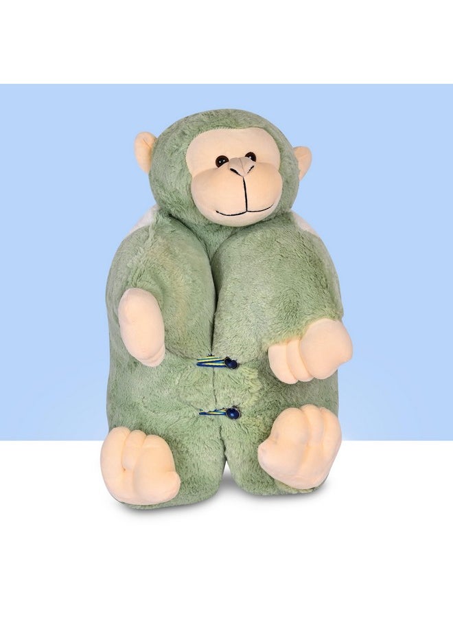Besties BESTIES Premium Fur Monkey Soft Toy Cum Pillow Green - Height 45 cm  - Image 3