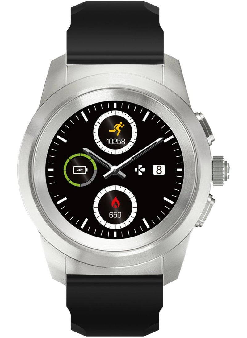 REBENUO - MyKronoz ZeTime Premium Hybrid Smart Watch 44mm with Mechanical Hands on Color Touch Screen in Black - Image 1