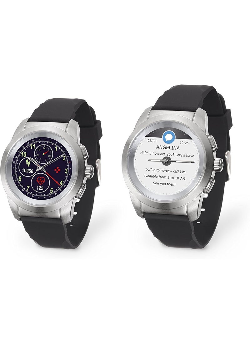 REBENUO - MyKronoz ZeTime Premium Hybrid Smart Watch 44mm with Mechanical Hands on Color Touch Screen in Black - Image 1