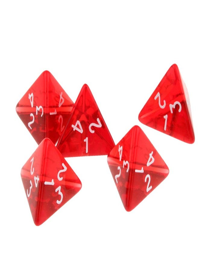 مجموعة نرد متعددة الأوجه من يوتفاندول، 5 قطع، 20 مم، D4، لألعاب الطاولة Dungeons and Dragons وDND وRPG وMTG، باللون الأحمر مع حقيبة سوداء. - Image 1