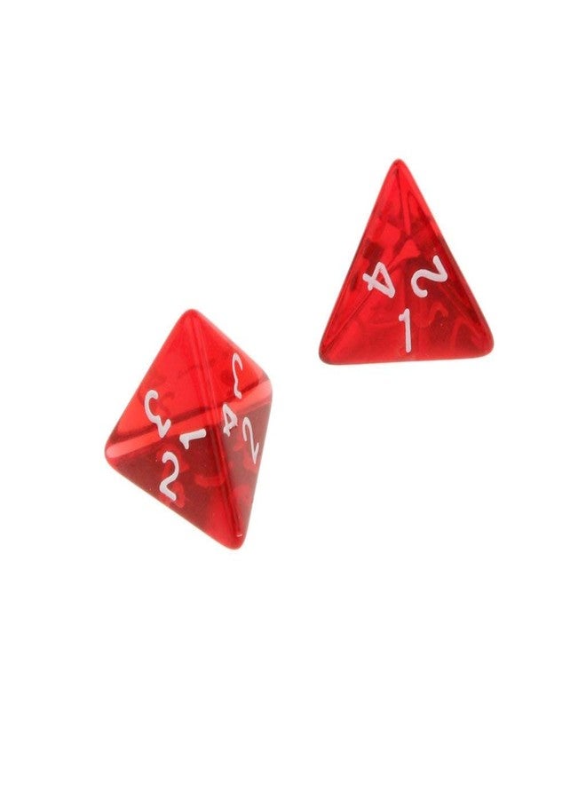 مجموعة نرد متعددة الأوجه من يوتفاندول، 5 قطع، 20 مم، D4، لألعاب الطاولة Dungeons and Dragons وDND وRPG وMTG، باللون الأحمر مع حقيبة سوداء. - Image 5
