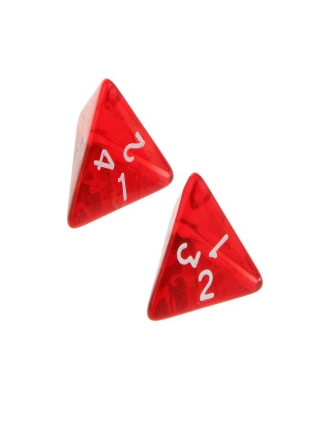 مجموعة نرد متعددة الأوجه من يوتفاندول، 5 قطع، 20 مم، D4، لألعاب الطاولة Dungeons and Dragons وDND وRPG وMTG، باللون الأحمر مع حقيبة سوداء. - Image 4